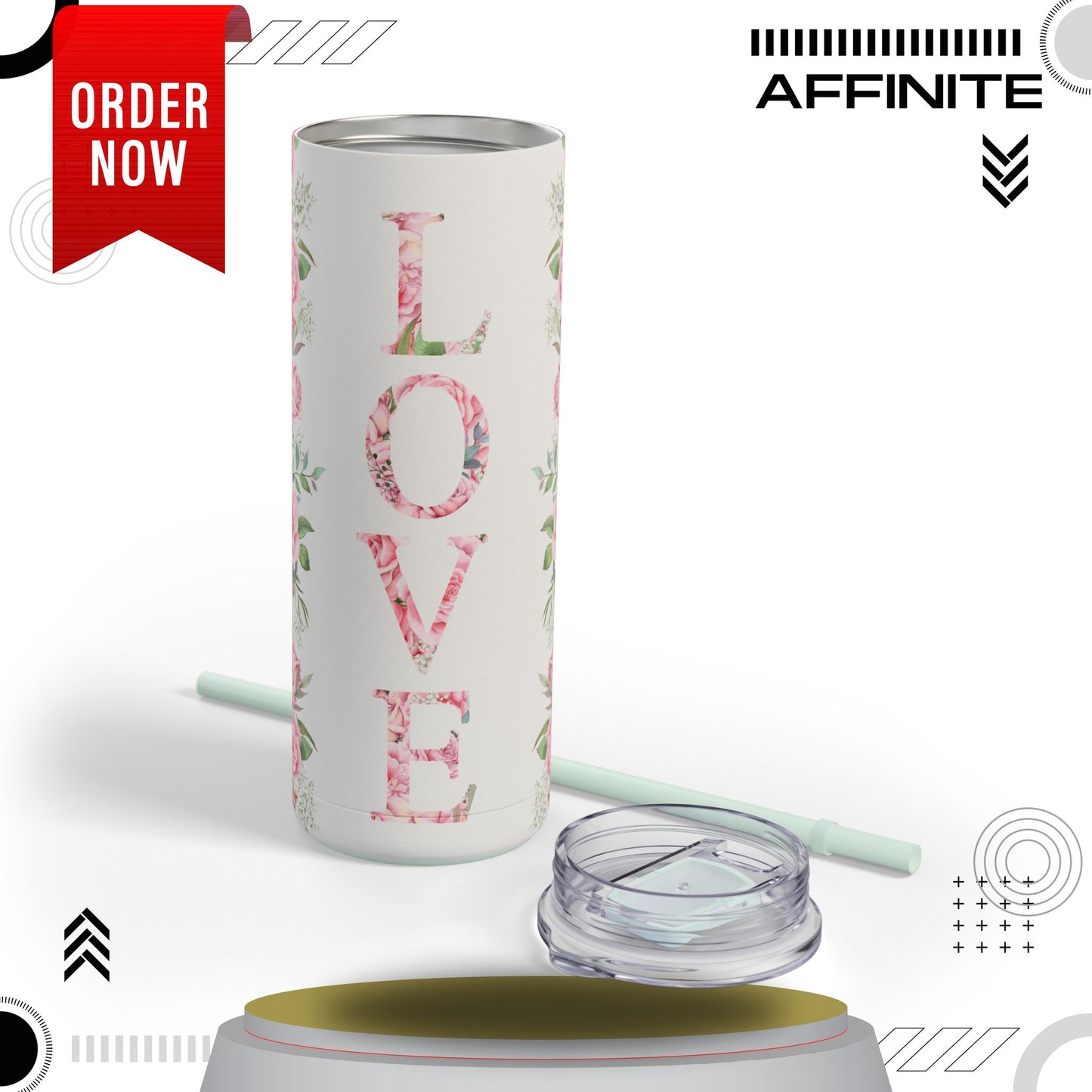 Tumblers Sleek & Stylish 20oz Skinny Matte Tumbler – Love Edition