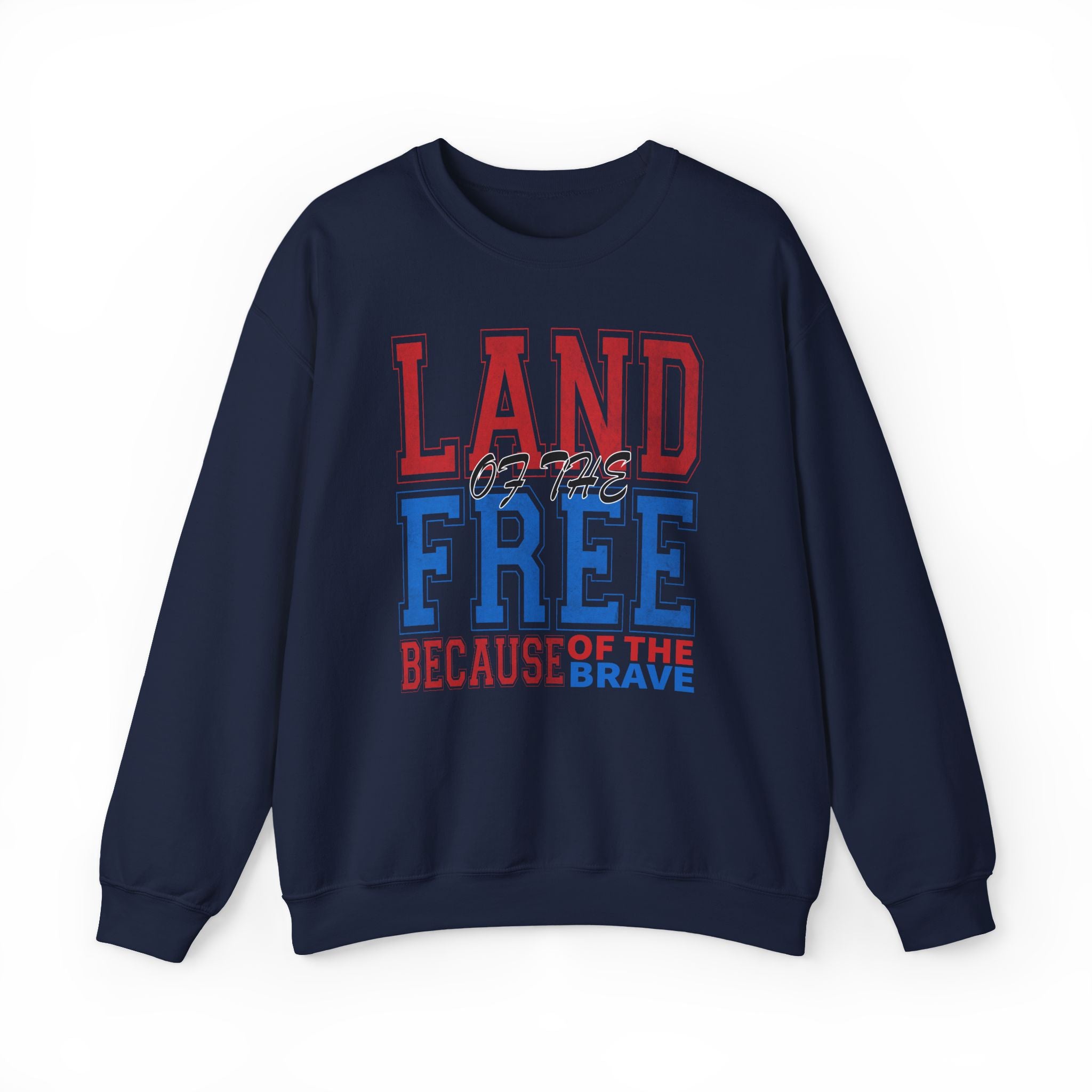 Patriotic Sweatshirt - Land of The Free America Flag Crewneck