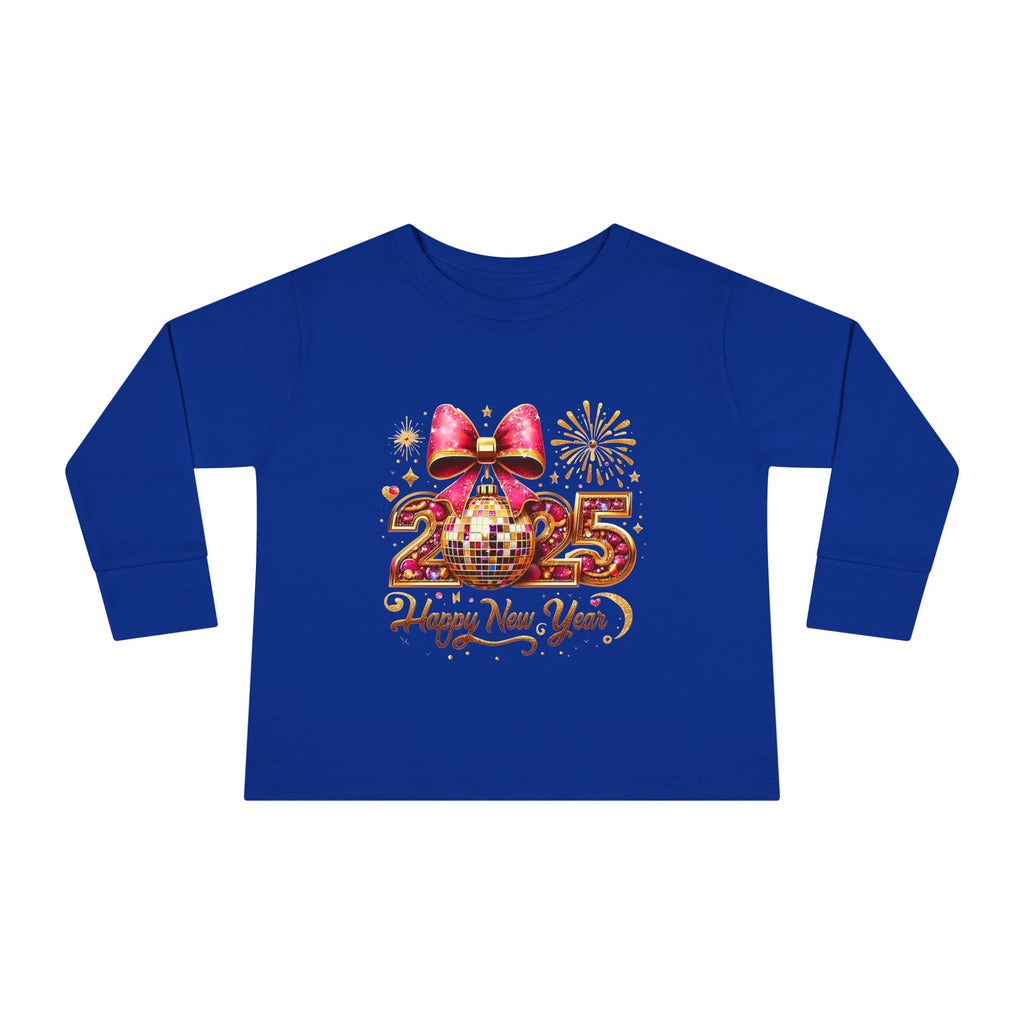 Toddler Long Sleeve Tee - 2025 Happy New Year Disco Design
