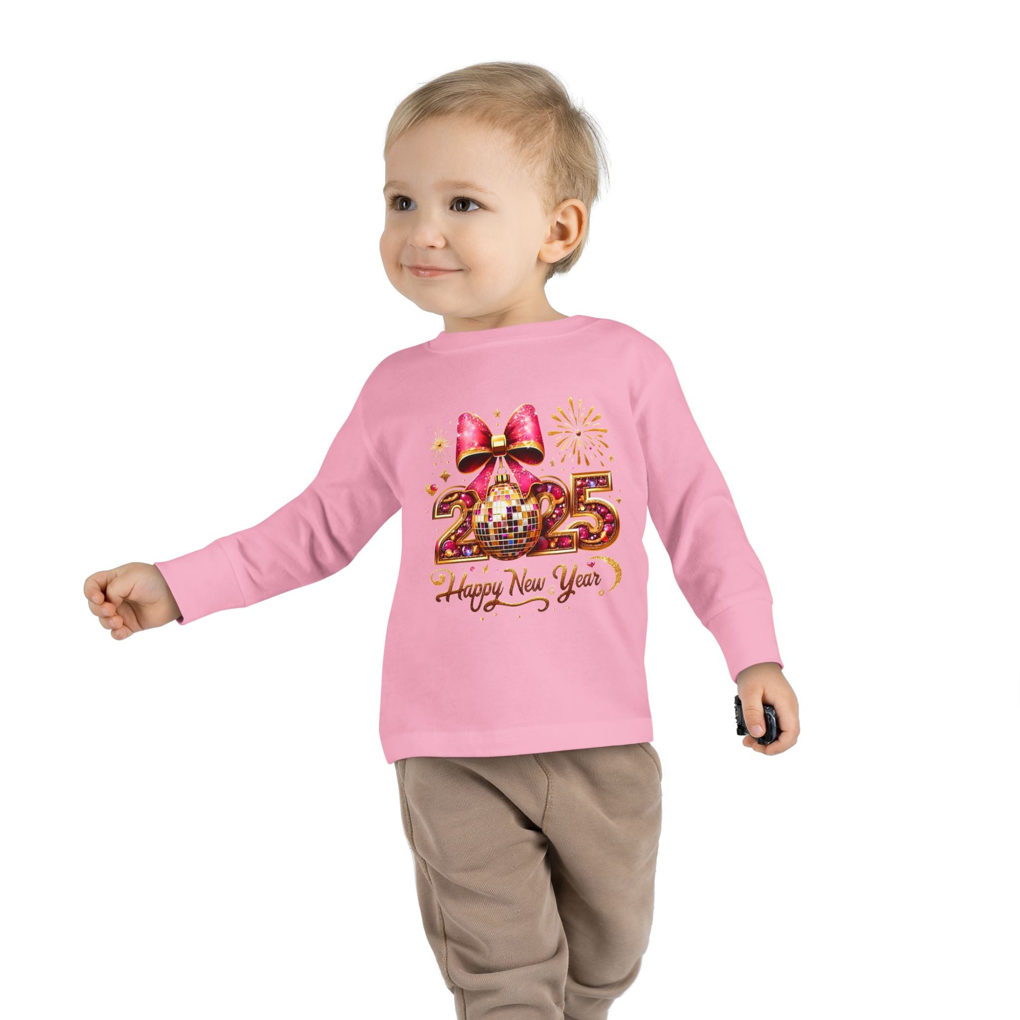 Toddler Long Sleeve Tee - 2025 Happy New Year Disco Design