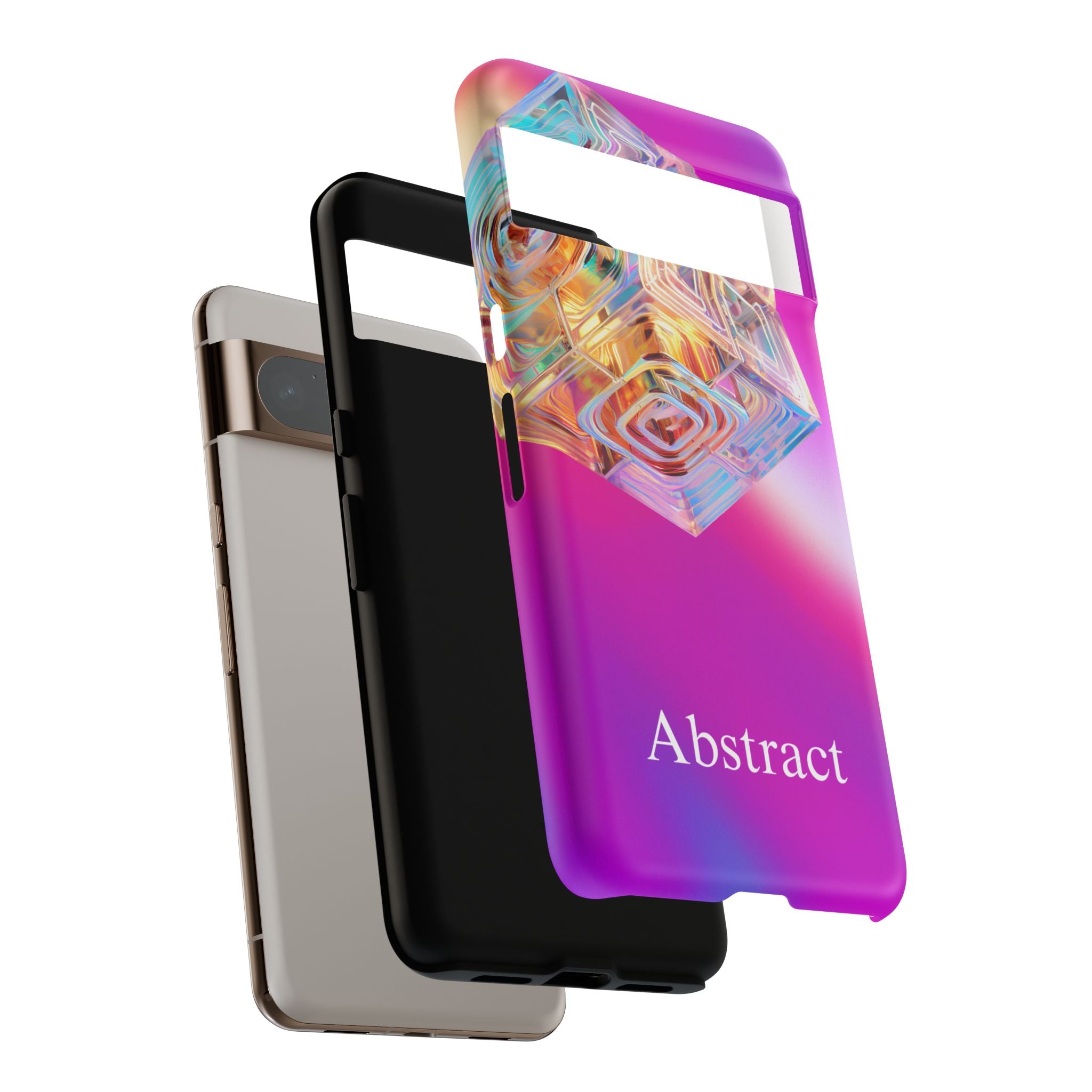 Vibrant 3D Cube Phone Case - Colorful Gradient Art for iPhone, Samsung & Pixel