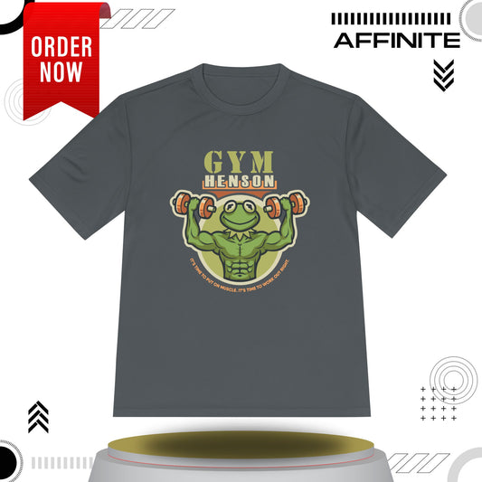 T-Shirt Workout Shirt - Gym Henson Moisture Wicking Tee | Motivational Fitness Apparel Iron Grey