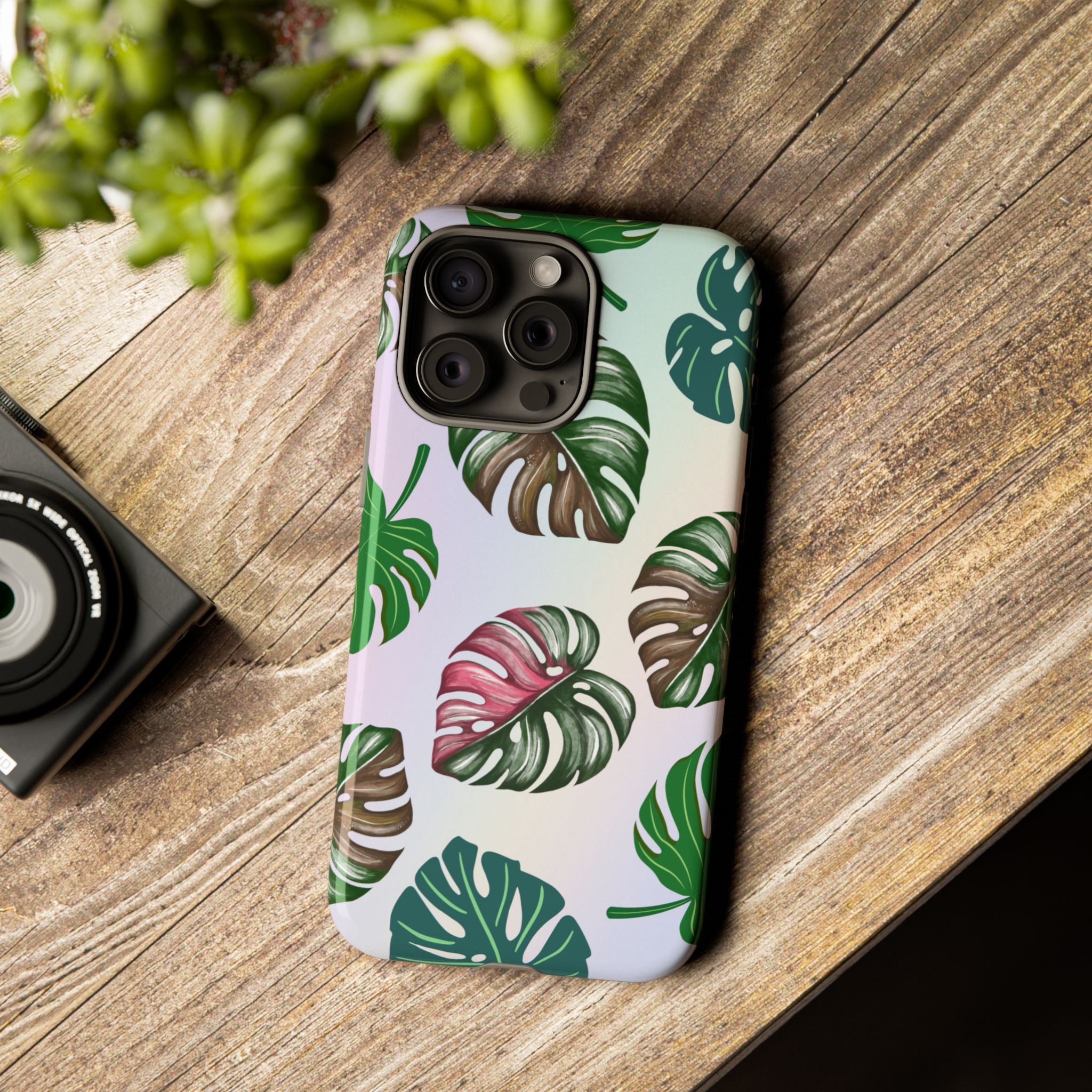 Tough Cases - Monstera Leaf Themed Phone Protection for iPhone, Samsung, and Google Pixel (Matte/Glossy)