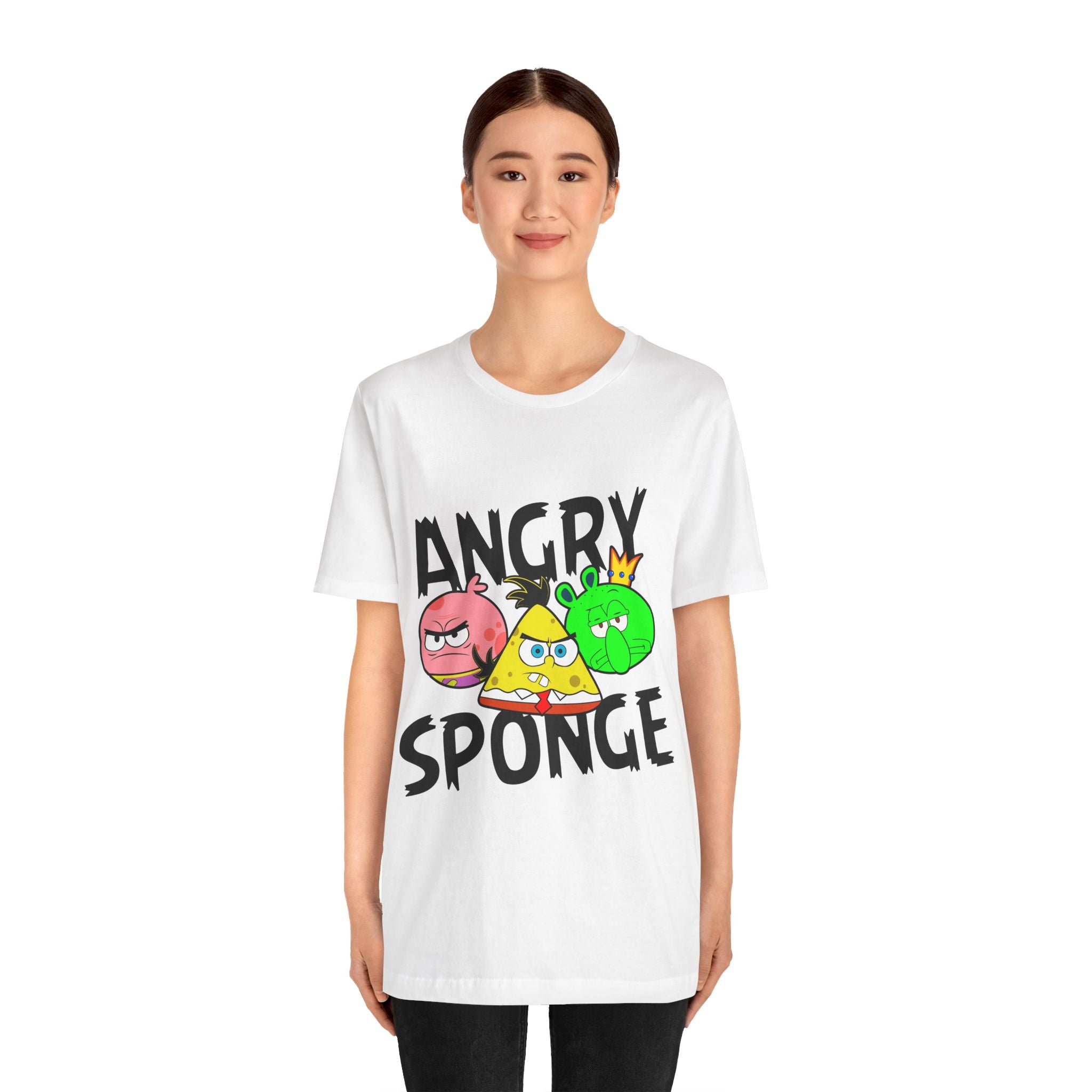Funny Graphic Tee, Angry Sponge T-Shirt, Unisex Cartoon Shirt, Gift for Gamers, Casual Wear, Holiday Apparel