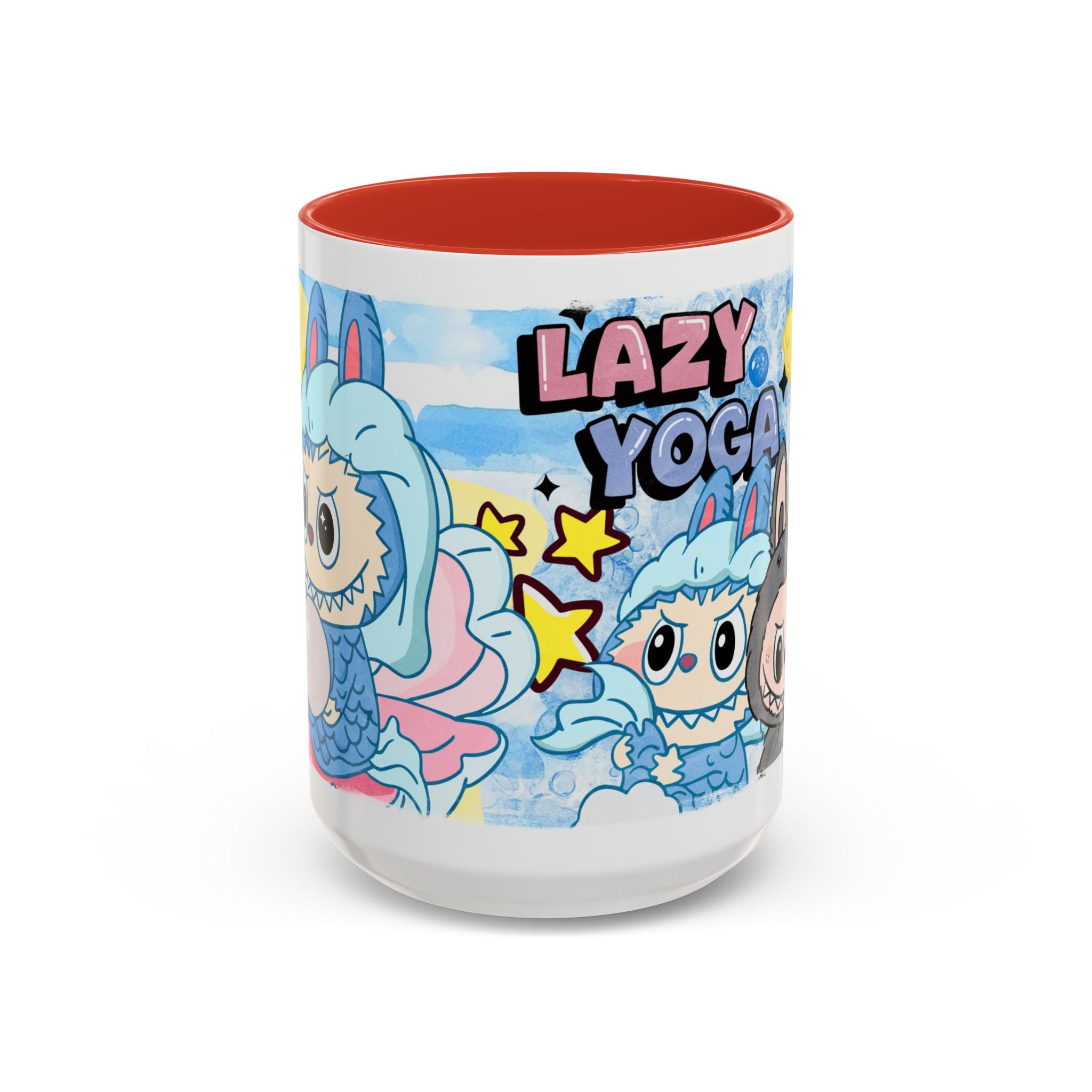 Lazy Yoga Accent Coffee Mug - Cute Animal Design 11oz & 15oz