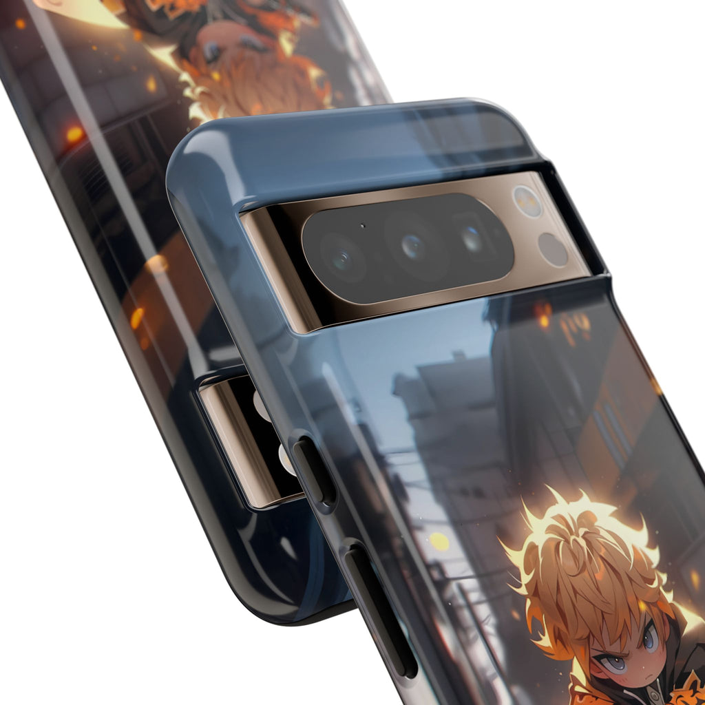 Chibi Zenitsu Lightning Tough Phone Case – Anime Protective Case for iPhone & Samsung, UV Resistant, Durable & Stylish