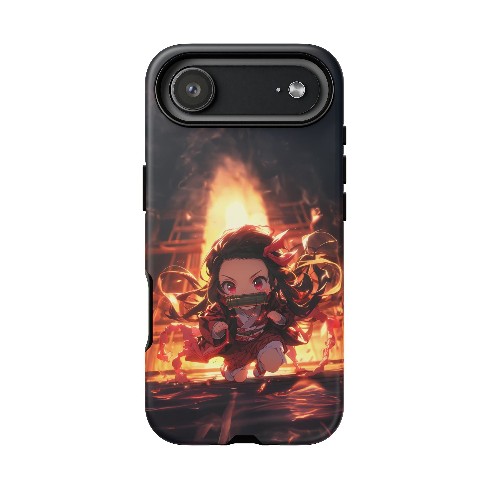 Chibi Nezuko Kamado Tough Phone Case – Anime Protective Case for iPhone & Samsung, UV Resistant, Durable & Stylish