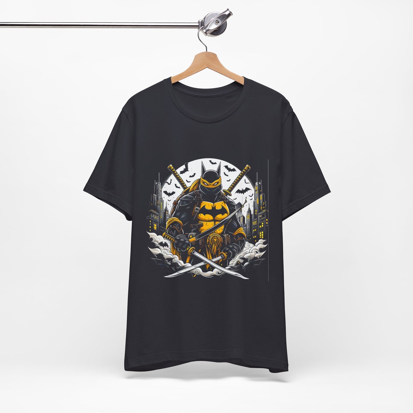 T-Shirt Ninja Batman Tee | Unisex Jersey Graphic T-Shirt Dark Grey