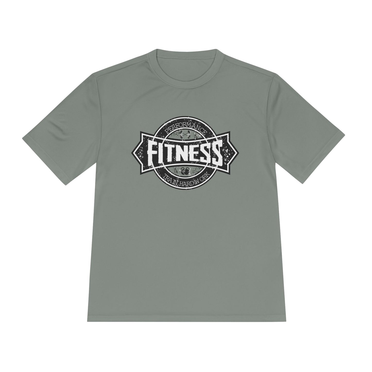 T-Shirt Moisture Wicking Fitness Shirt - Unisex Workout Tee for Gym, Running, Yoga Grey Concrete