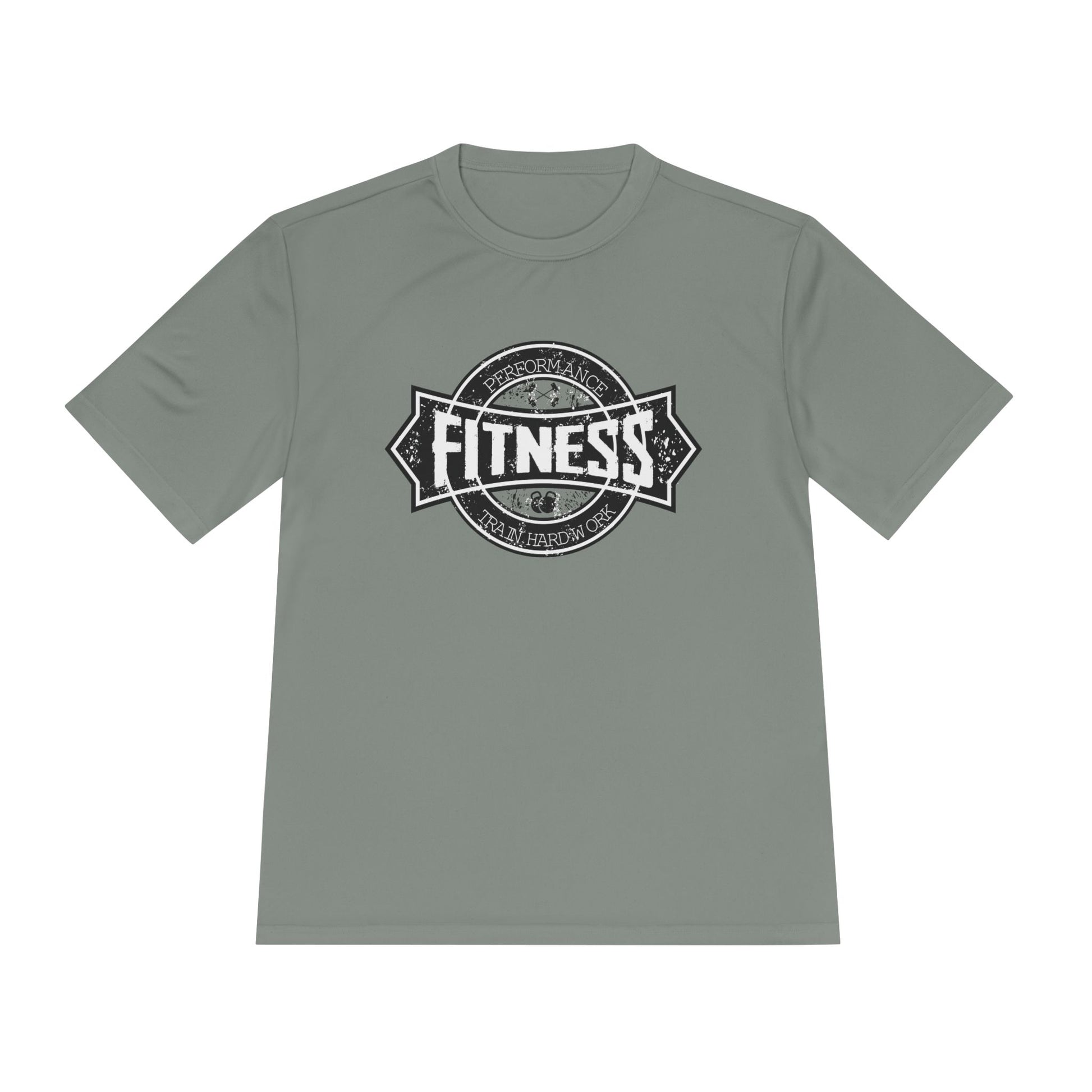 T-Shirt Moisture Wicking Fitness Shirt - Unisex Workout Tee for Gym, Running, Yoga Grey Concrete