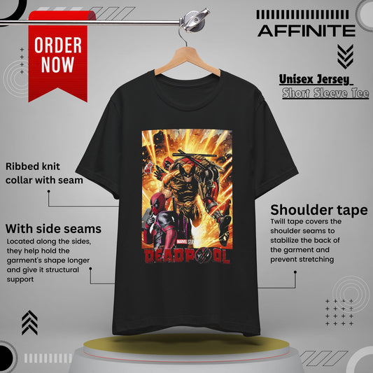 T-Shirt Marvel T Shirt - Deadpool Graphic Tee (Unisex Cotton) Black