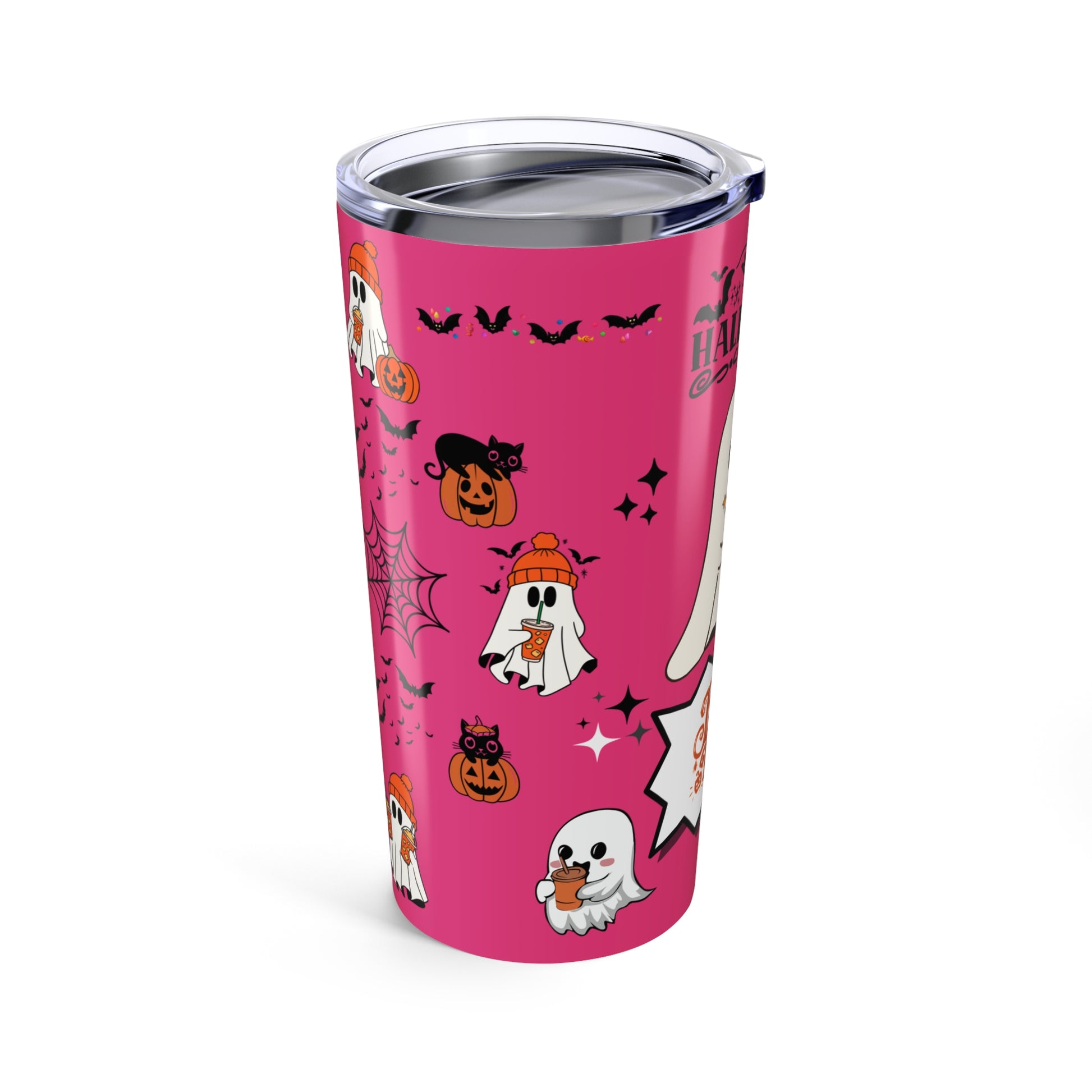 Tumblers Tumbler 20oz Raspberry Pink, "Spooky Halloween 20oz Tumbler" Keep Your Drinks Hot or Cold with Style!