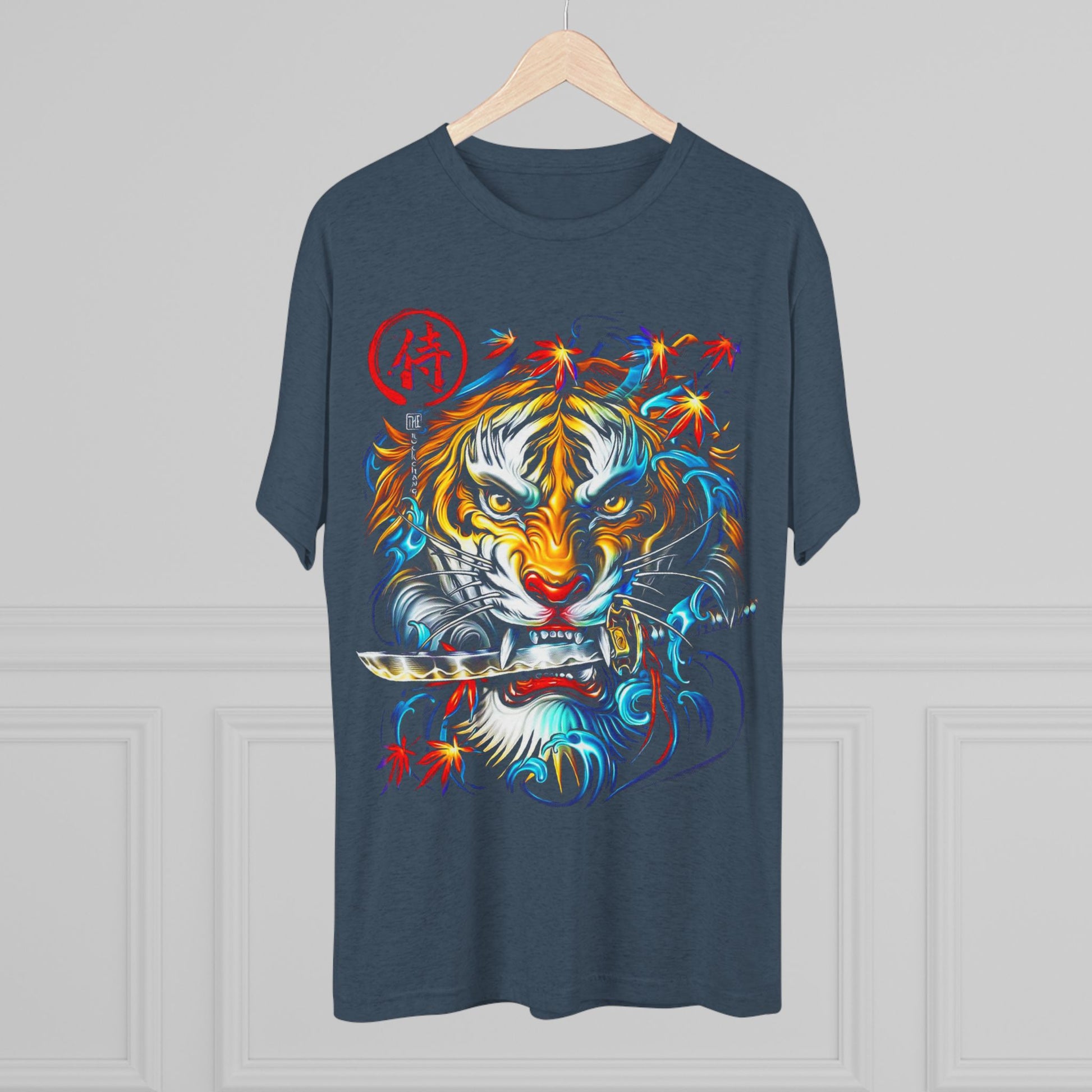 T-Shirt Cotton Graphic Tee - Fearless Tiger Tri-Blend Crew (Unisex)