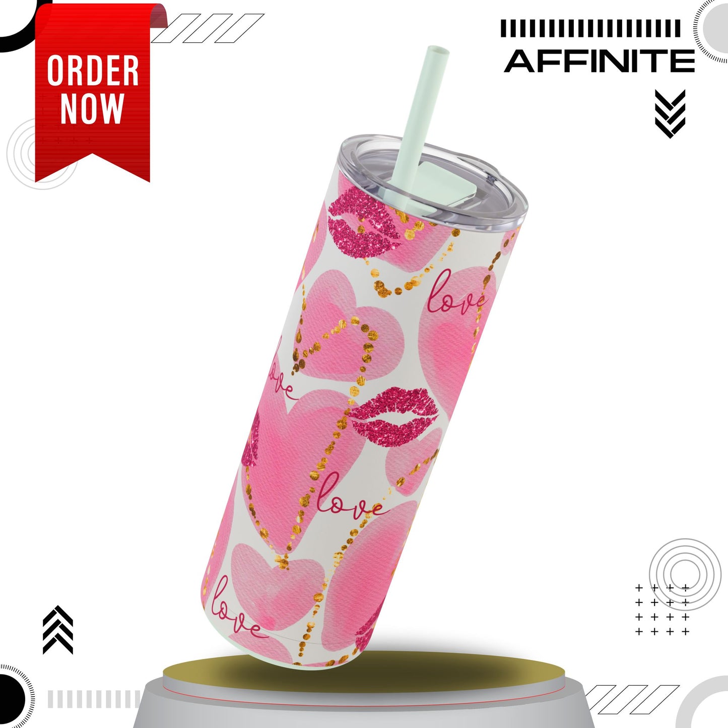 Tumblers Love Inspired Tumbler – 20oz Skinny Matte Cup for Hot & Cold Drinks