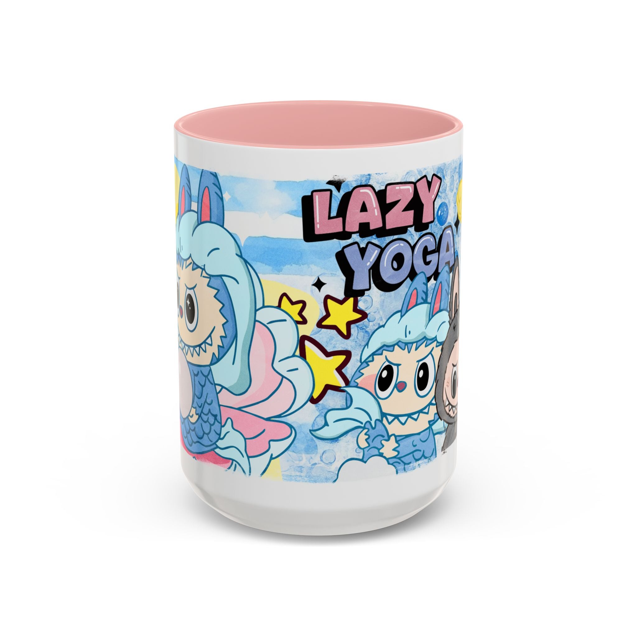 Lazy Yoga Accent Coffee Mug - Cute Animal Design 11oz & 15oz