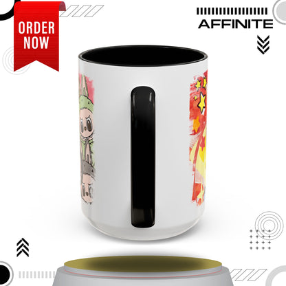 Mug Lazy Yoga Labubu Cartoon Accent Coffee Mug - Fun and Playful Design for Coffee Lovers