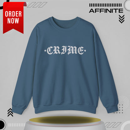 Sweatshirt CRIME Graphic Sweatshirt - Unisex Heavy Blend Crewneck (Cotton/Polyester) Indigo Blue