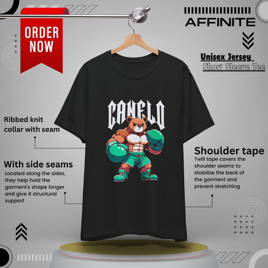 T-Shirt Boxing Bear T-Shirt - Unisex Jersey Short Sleeve Tee Inspired by Canelo Black