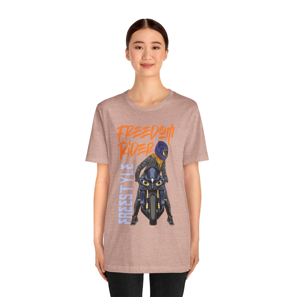 Biker T-Shirt for Men – Freedom Rider Motorcycle Graphic Tee | Unisex Cotton Short Sleeve