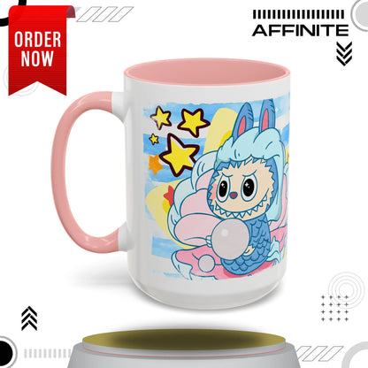 Mug Lazy Yoga Accent Coffee Mug - Cute Animal Design 11oz & 15oz 15oz Pink