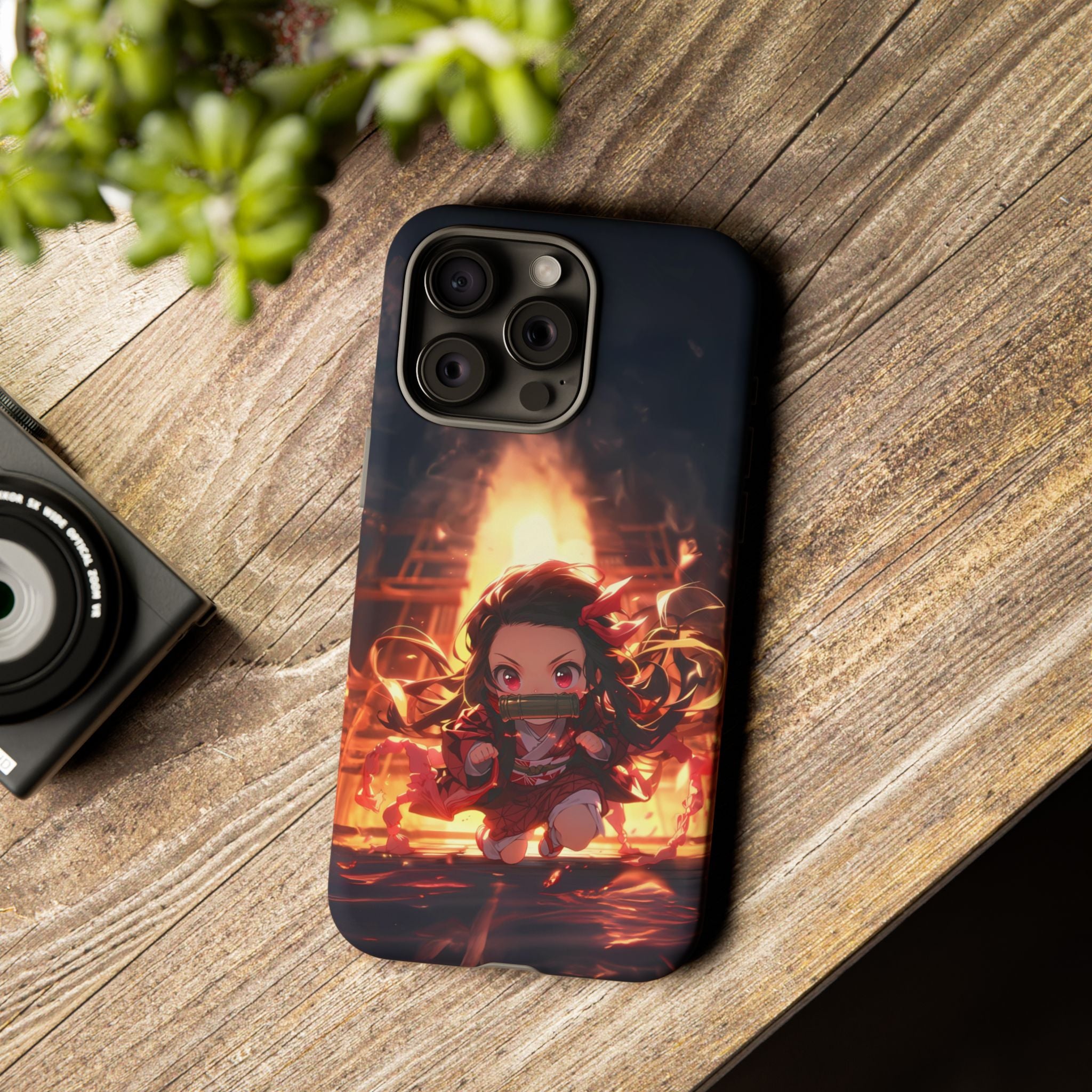 Chibi Nezuko Kamado Tough Phone Case – Anime Protective Case for iPhone & Samsung, UV Resistant, Durable & Stylish