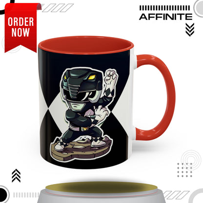 Mug Mighty Morphin Power Rangers Black Ranger Ceramic Mug - 11oz & 15oz Coffee Mug - Accent Mug for Pop Culture Fans 11oz Red