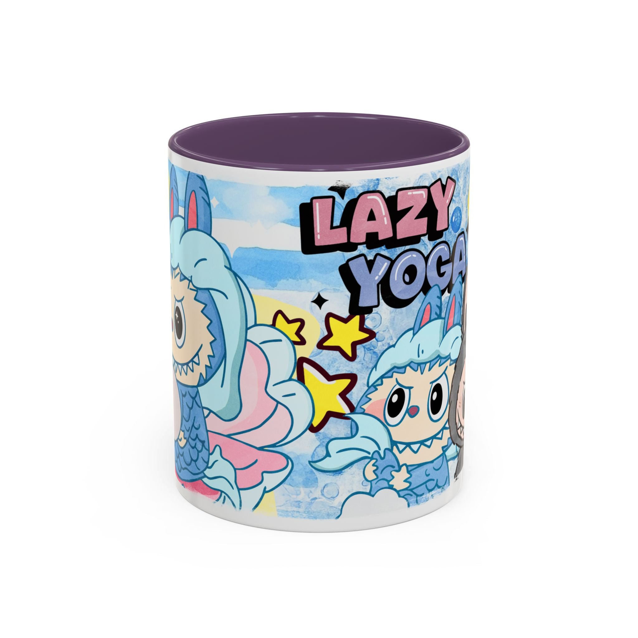 Lazy Yoga Accent Coffee Mug - Cute Animal Design 11oz & 15oz