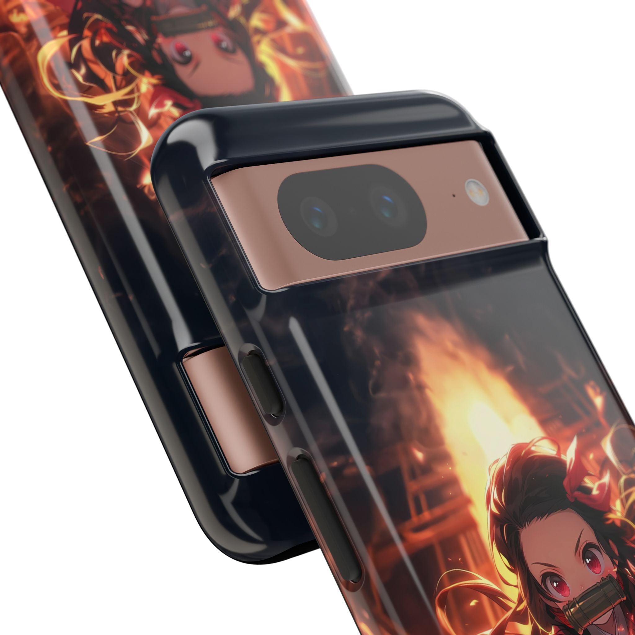 Chibi Nezuko Kamado Tough Phone Case – Anime Protective Case for iPhone & Samsung, UV Resistant, Durable & Stylish