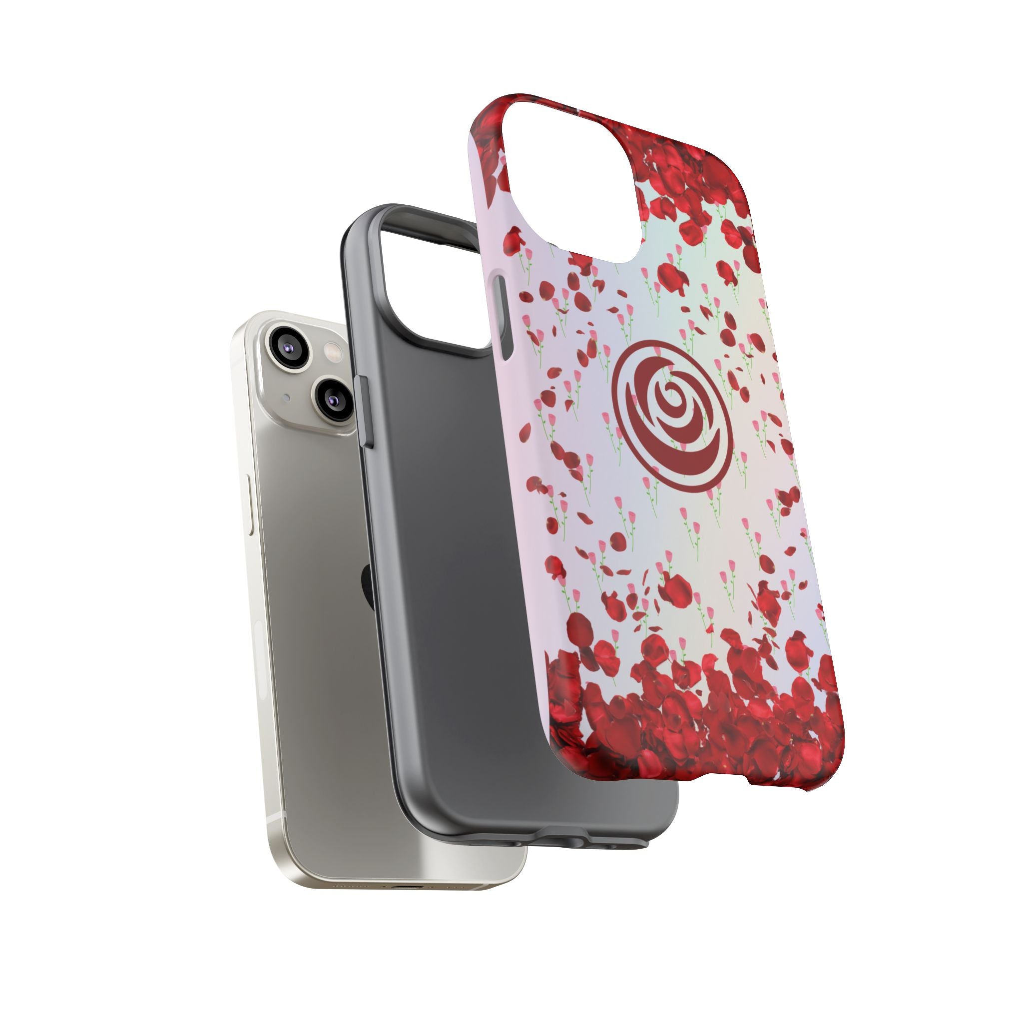 Tough Cases - Red Blossom Elegance Themed Phone Protection for iPhone, Samsung, and Google Pixel (Matte/Glossy)