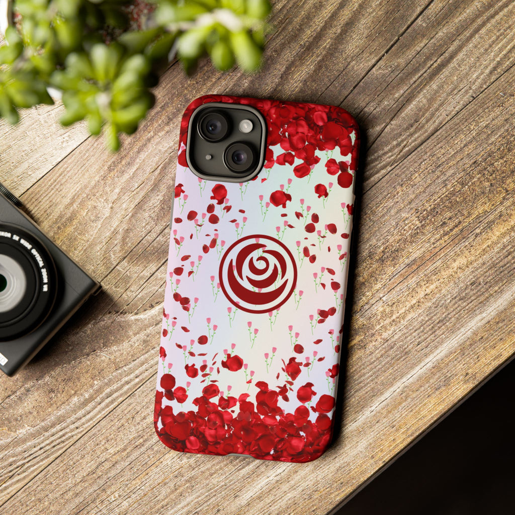 Tough Cases - Red Blossom Elegance Themed Phone Protection for iPhone, Samsung, and Google Pixel (Matte/Glossy)