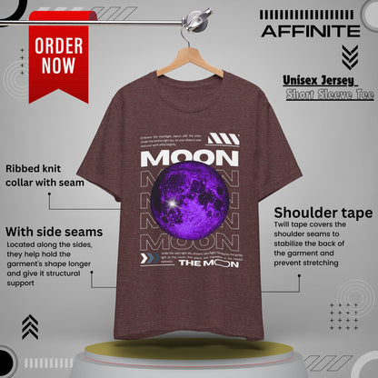 T-Shirt Unisex Moon-Themed T-Shirt | Casual Short Sleeve Tee | Astronaut Lover Gift Heather Maroon