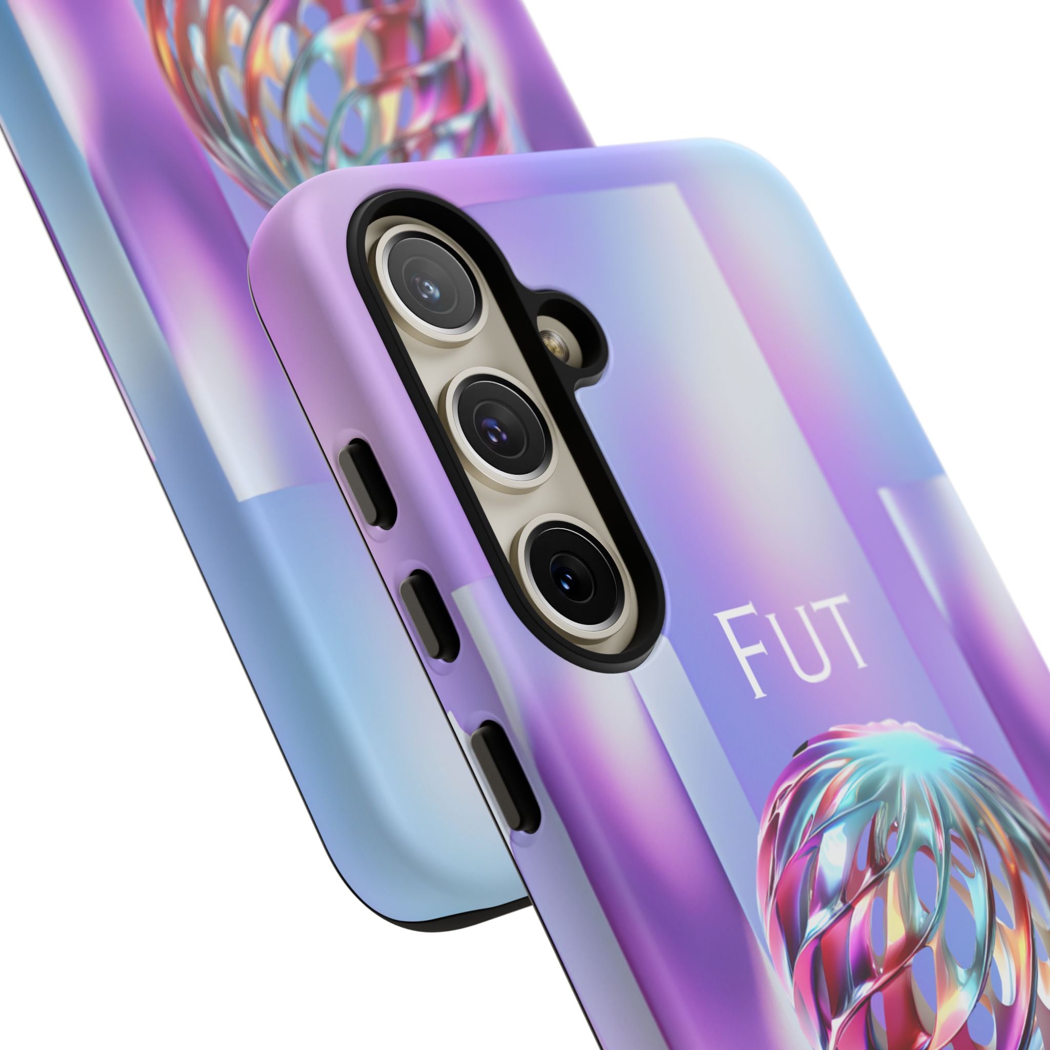 Futuristic Gradient Tough Case – 'Future is Now' 3D Design | Shockproof & UV Protected