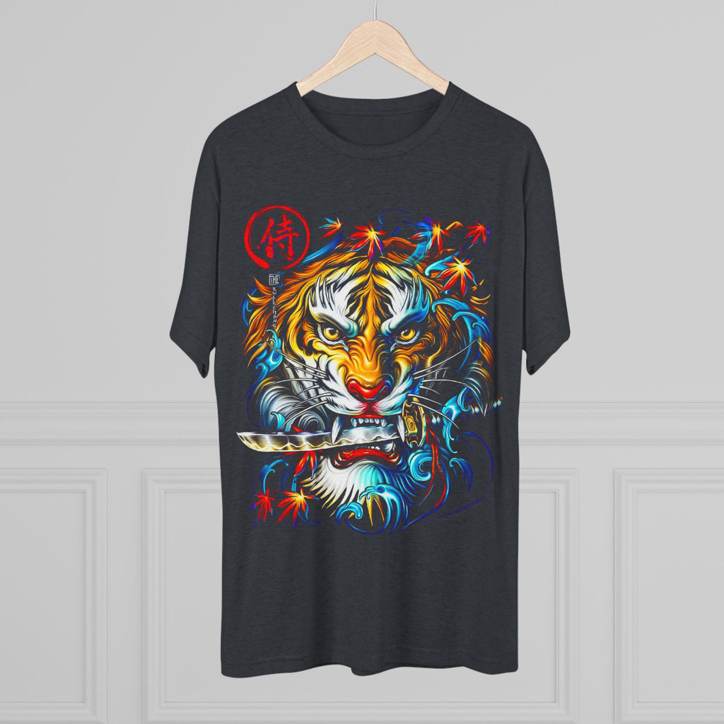T-Shirt Cotton Graphic Tee - Fearless Tiger Tri-Blend Crew (Unisex)