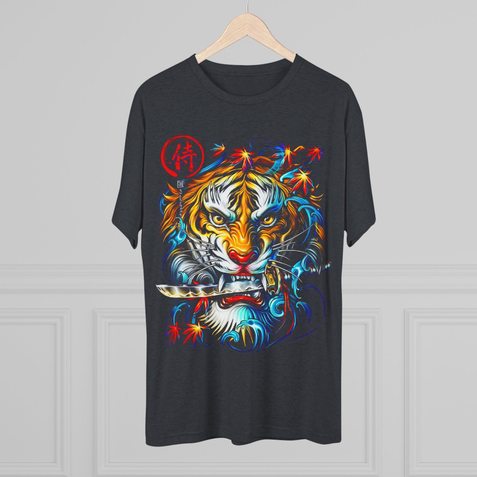 T-Shirt Cotton Graphic Tee - Fearless Tiger Tri-Blend Crew (Unisex)