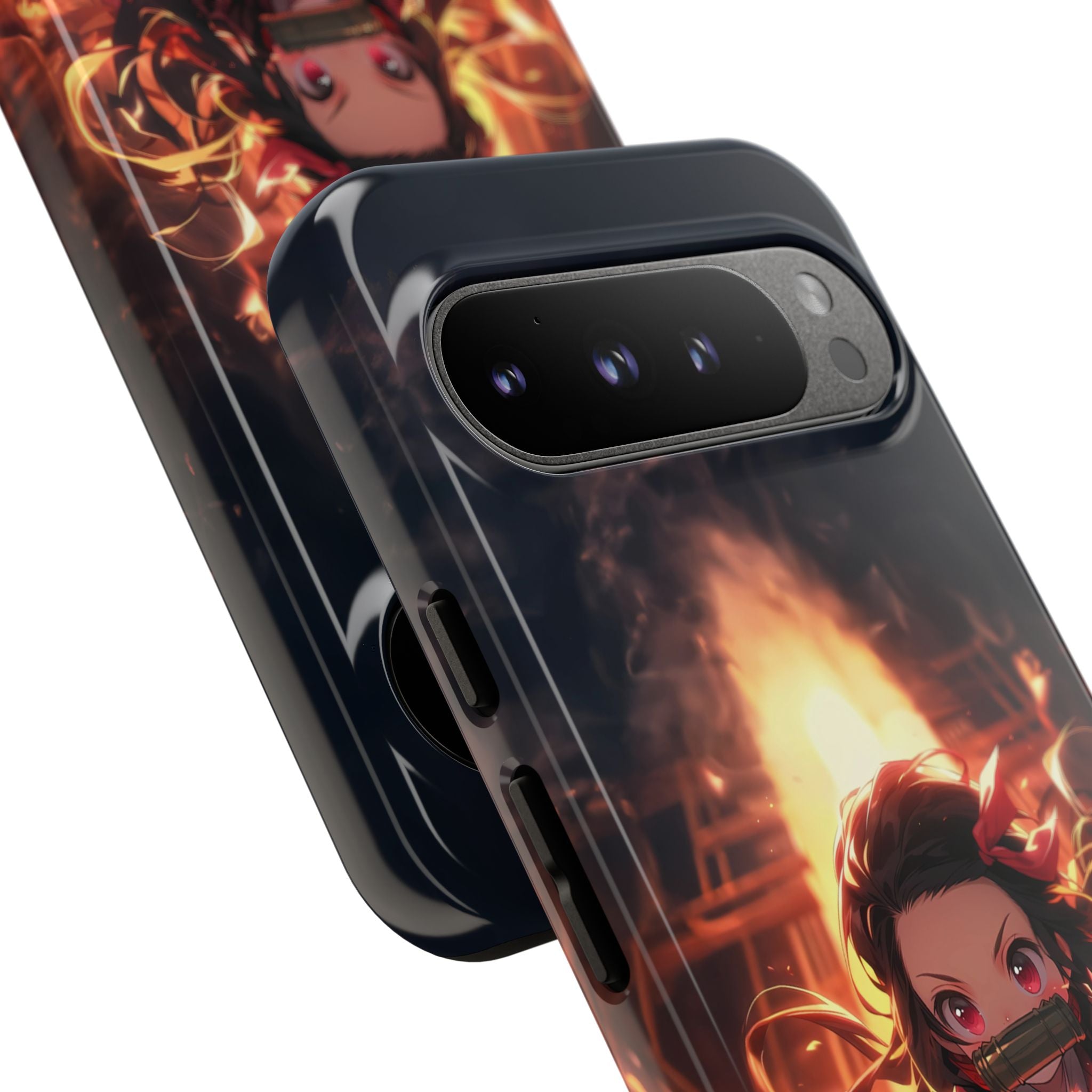 Chibi Nezuko Kamado Tough Phone Case – Anime Protective Case for iPhone & Samsung, UV Resistant, Durable & Stylish