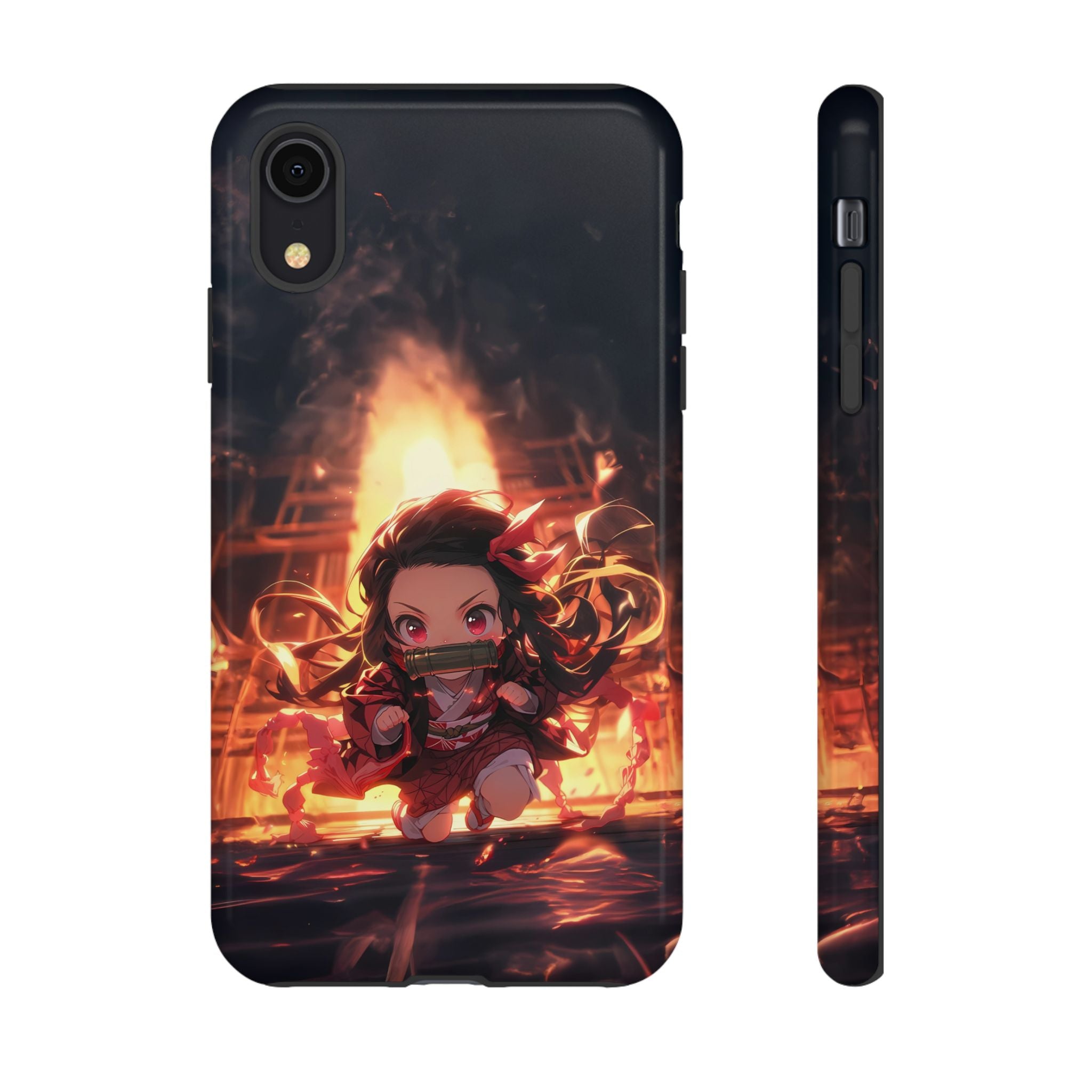 Chibi Nezuko Kamado Tough Phone Case – Anime Protective Case for iPhone & Samsung, UV Resistant, Durable & Stylish
