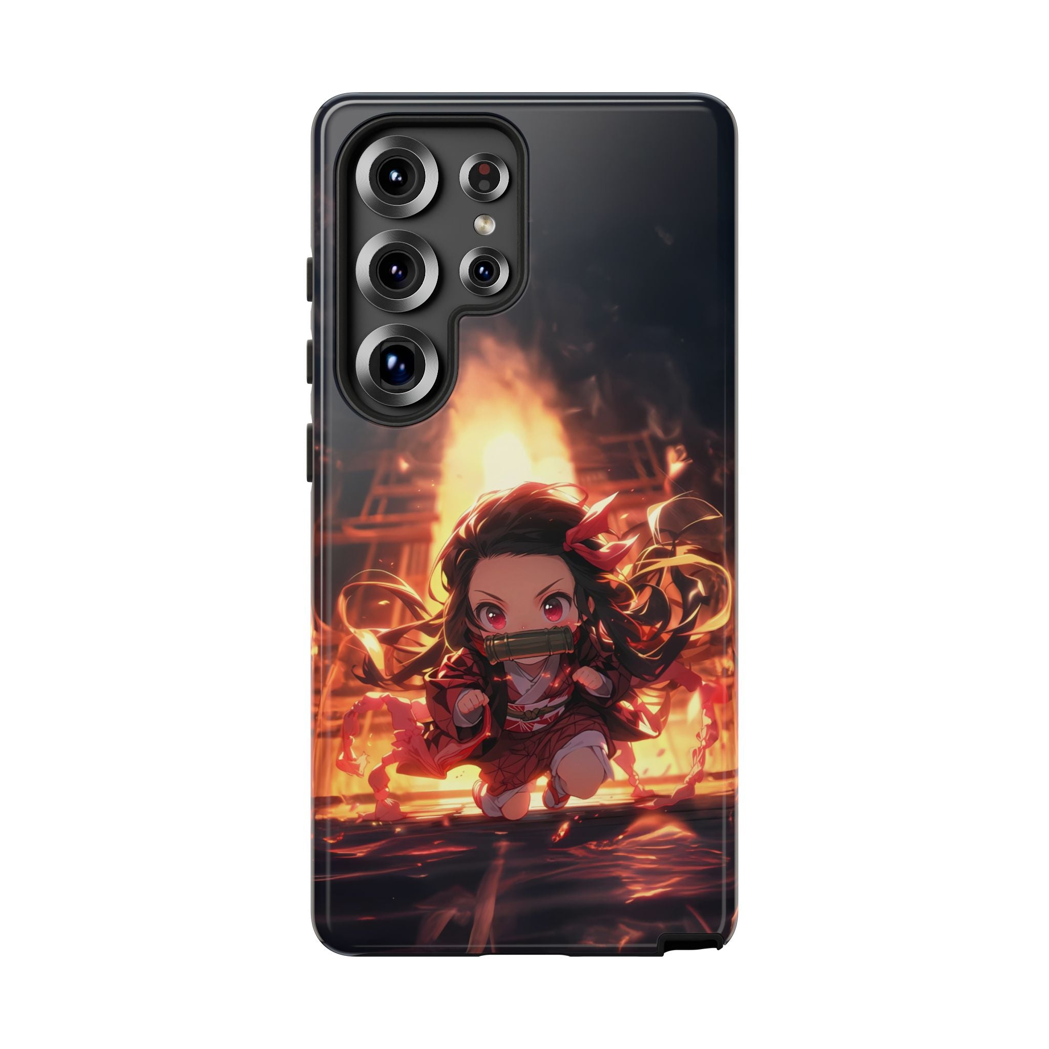Chibi Nezuko Kamado Tough Phone Case – Anime Protective Case for iPhone & Samsung, UV Resistant, Durable & Stylish