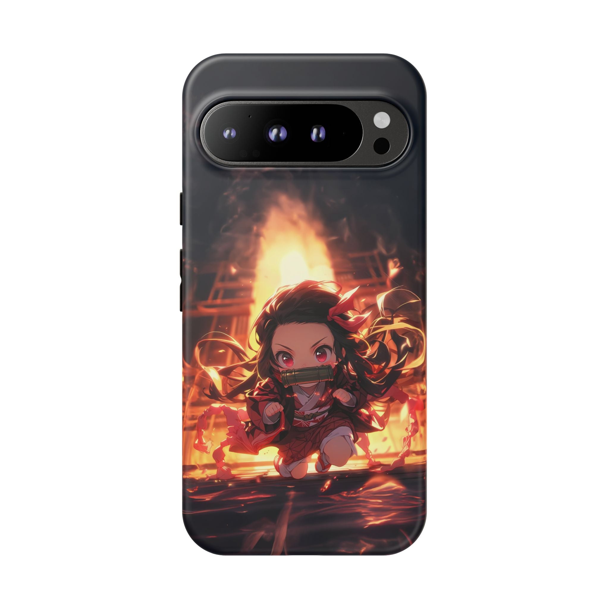 Chibi Nezuko Kamado Tough Phone Case – Anime Protective Case for iPhone & Samsung, UV Resistant, Durable & Stylish