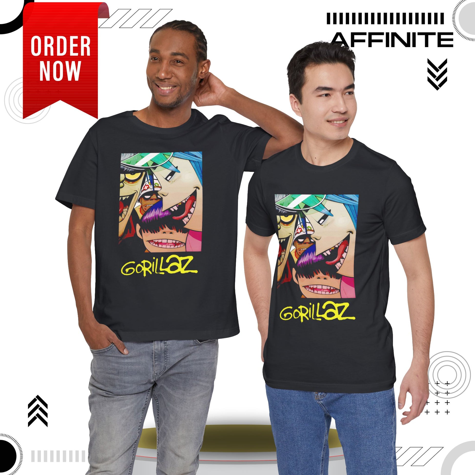 T-Shirt Gorillaz T-Shirt - Streetwear Unisex Band Tee for Music Fans (100% Cotton)