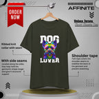T-Shirt Dog Lover Unisex T-Shirt | Sharp Dog Graphic Dark Olive