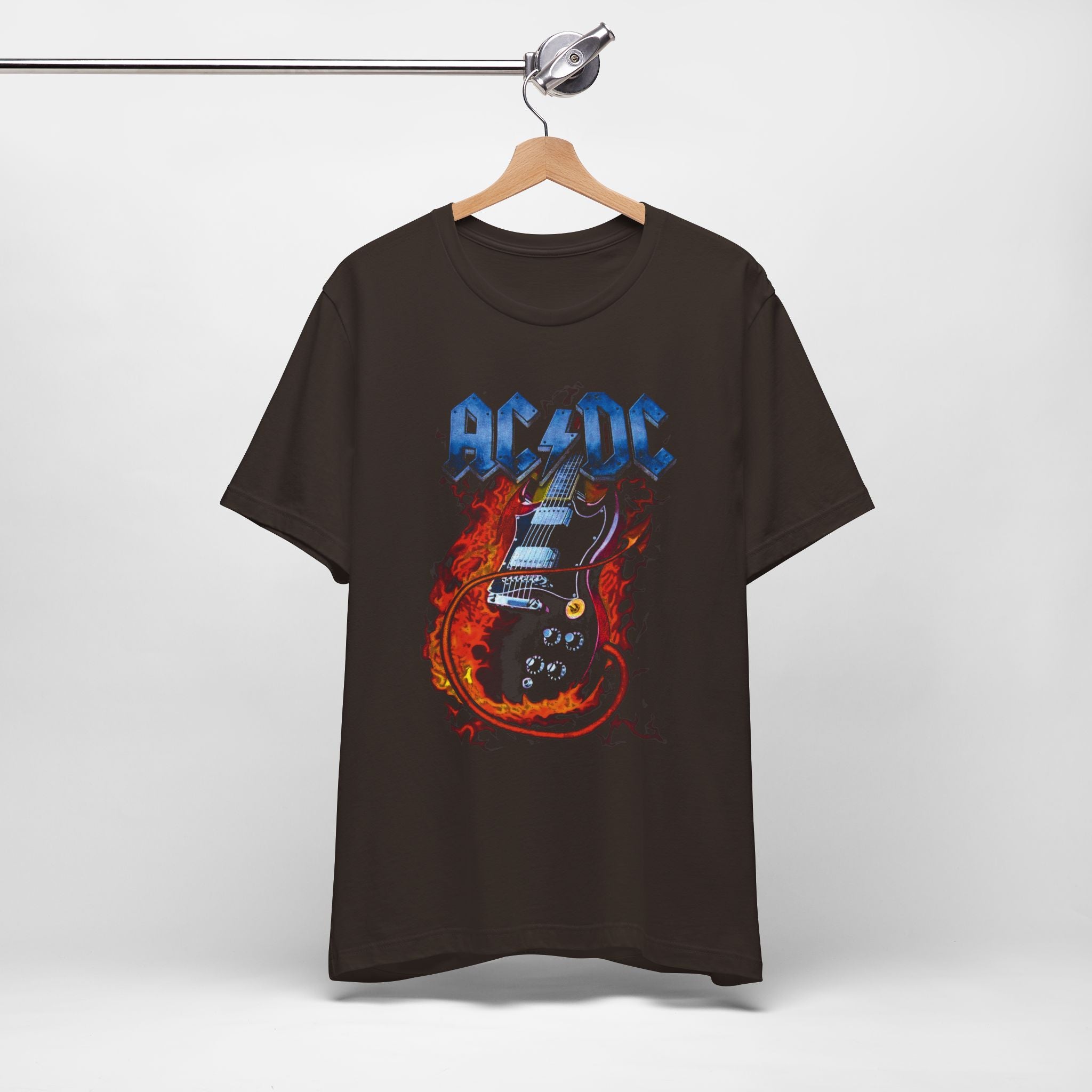 AC/DC Graphic Tee – Rock Band T-Shirt for Fans | Unisex Fit with Flame Guitar Design