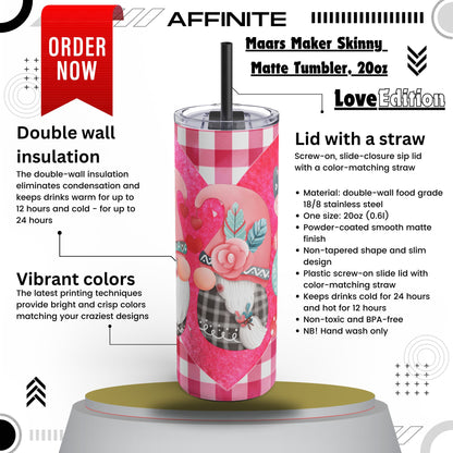 Tumblers Maars Maker 20oz Love Skinny Tumbler – Matte & Modern Black 20oz Matte