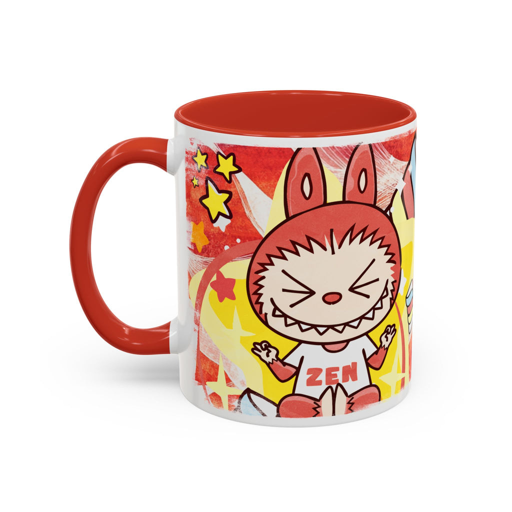 Lazy Yoga Labubu Cartoon Accent Coffee Mug - Fun and Playful Design for Coffee Lovers