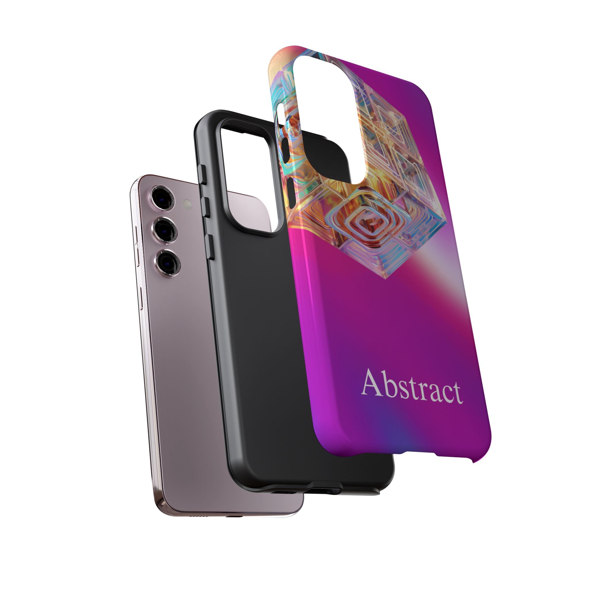 Vibrant 3D Cube Phone Case - Colorful Gradient Art for iPhone, Samsung & Pixel