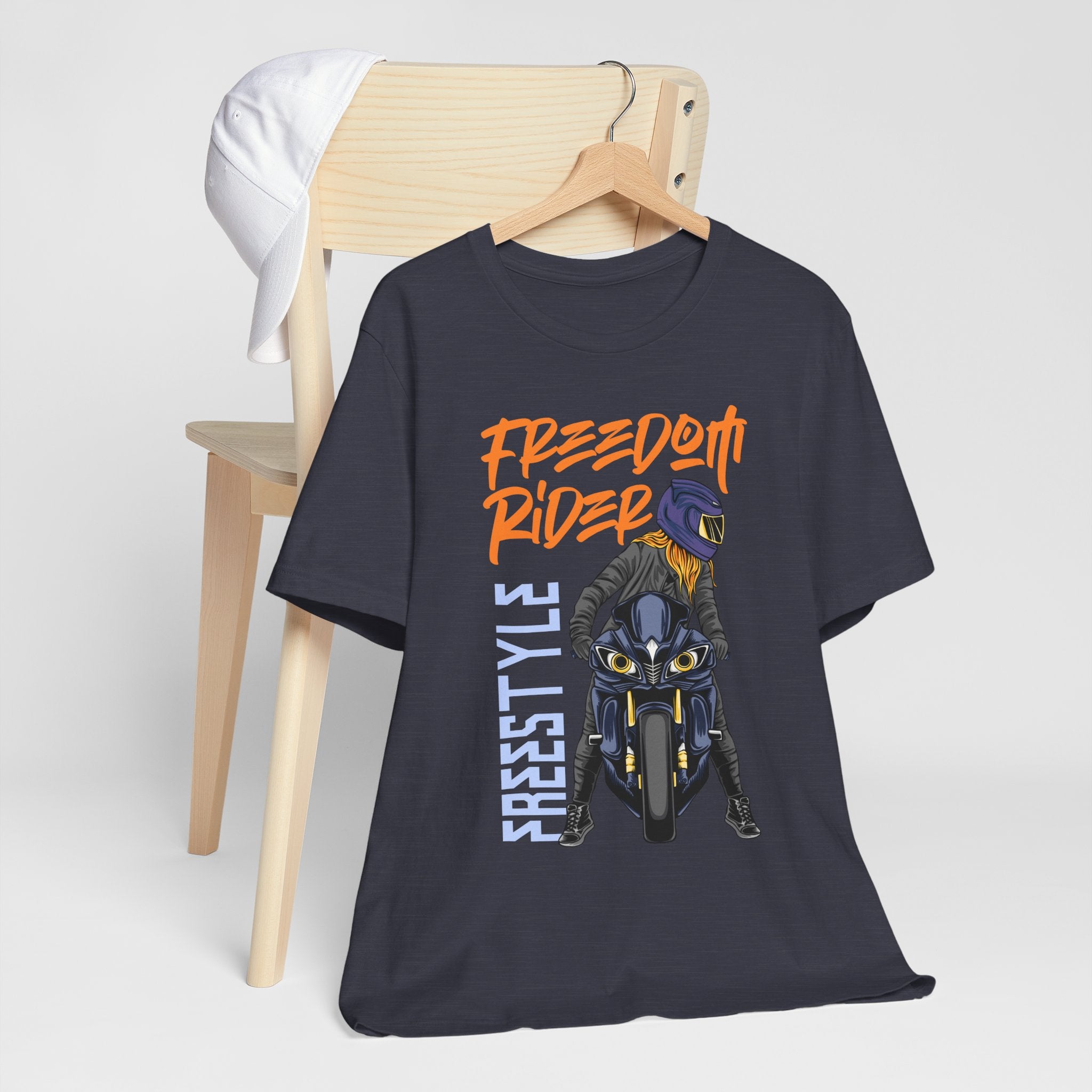 Biker T-Shirt for Men – Freedom Rider Motorcycle Graphic Tee | Unisex Cotton Short Sleeve