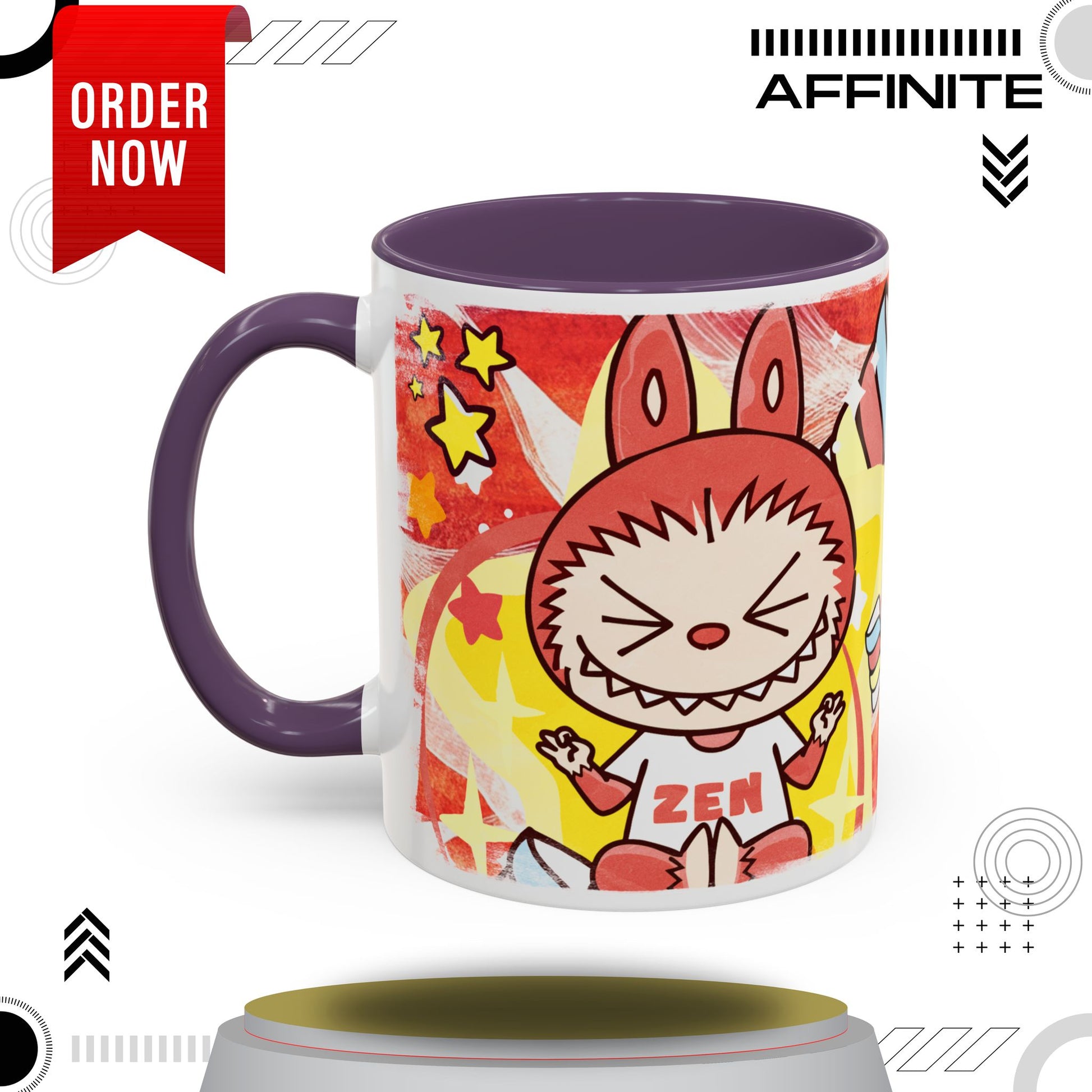 Mug Lazy Yoga Labubu Cartoon Accent Coffee Mug - Fun and Playful Design for Coffee Lovers