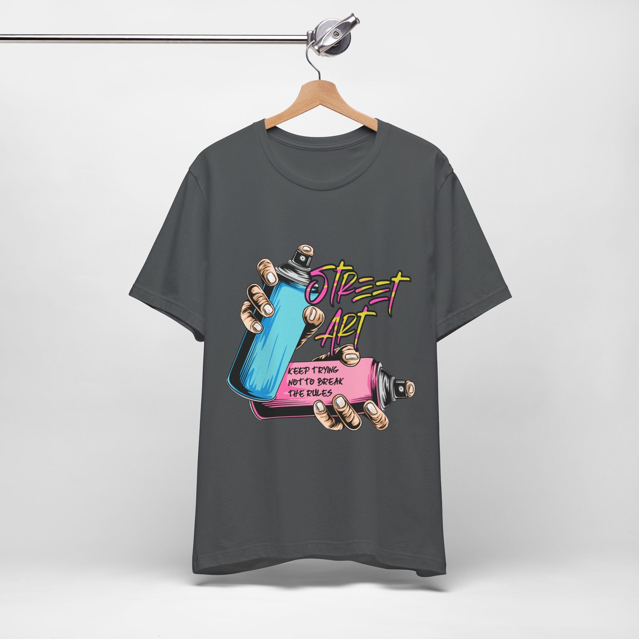 Street Art Graphic Tee – Keep Trying Motivational Unisex Shirt | Soft Cotton for Artists & Rebels