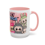 Lazy Yoga Labubu Cartoon Accent Coffee Mug - Fun and Playful Design for Coffee Lovers