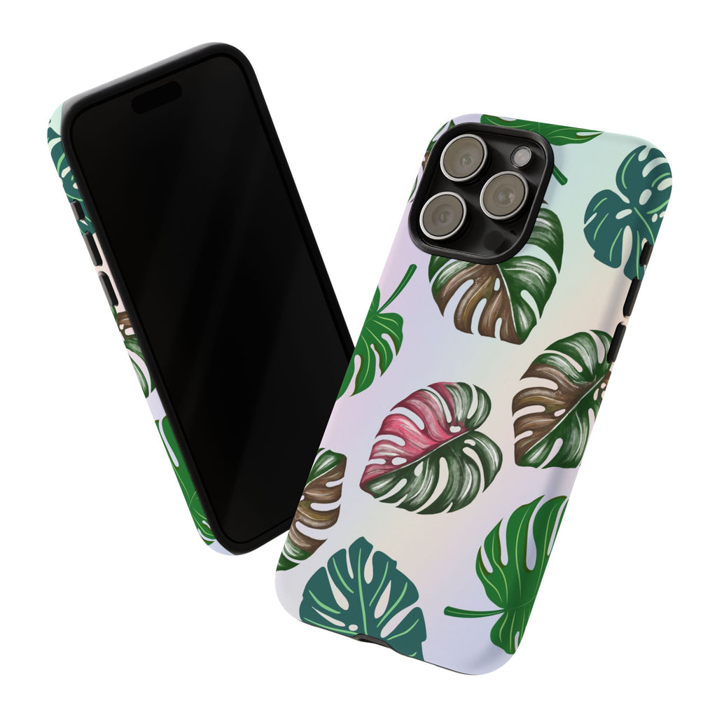 Tough Cases - Monstera Leaf Themed Phone Protection for iPhone, Samsung, and Google Pixel (Matte/Glossy)
