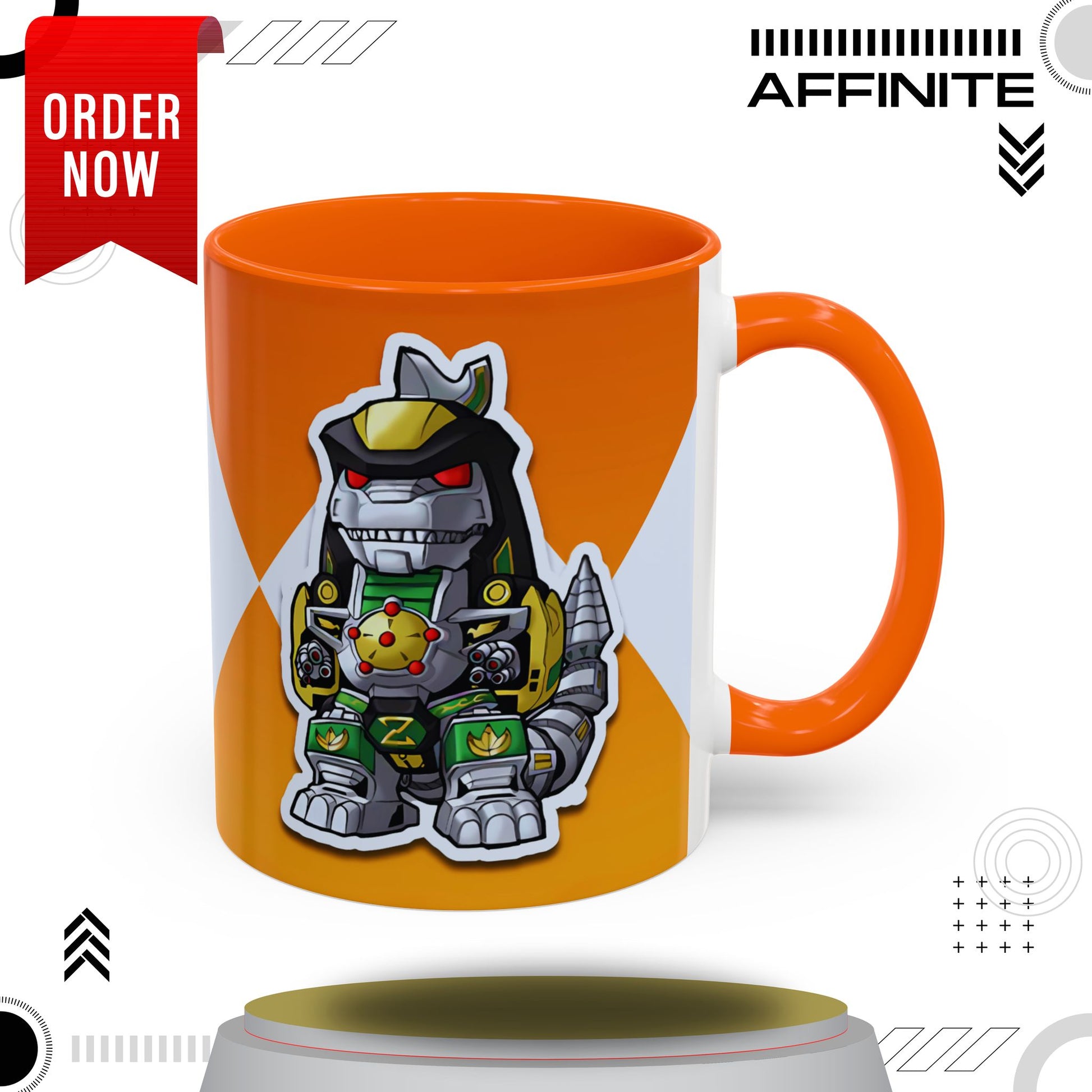 Mug Power Rangers Dragonzord Mug – 11oz & 15oz Ceramic Coffee Cup 11oz Orange